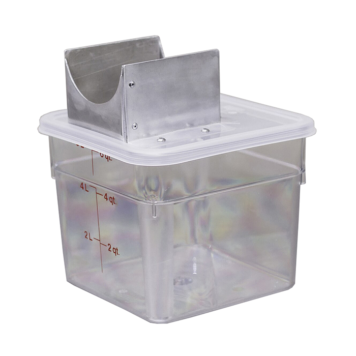 Custom Cones Replacement Container & Lid For Industrial Grinder - 6 Quart