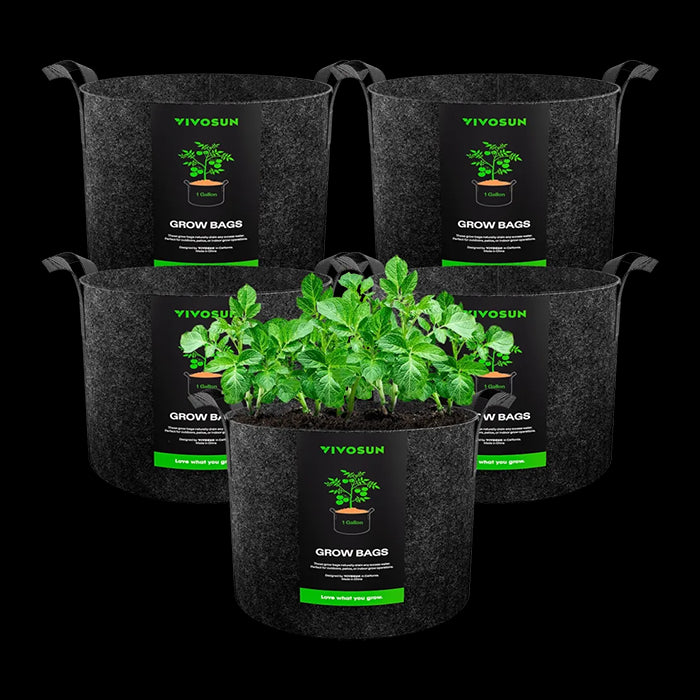 Vivosun Thick Nonwoven Fabric Pot with Handles, Pack of 5