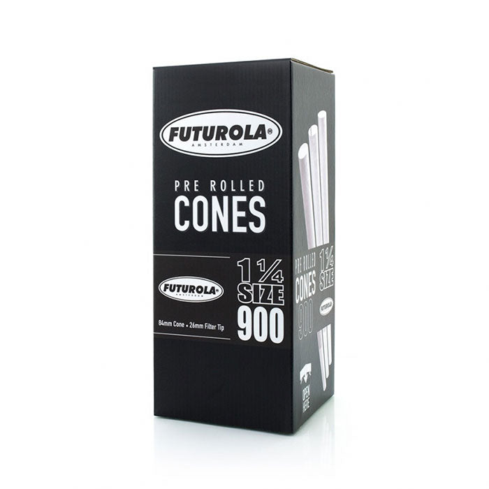 Futurola 1 1/4" Size 84/26 Classic White Pre-Rolled Cone with Futurola Tip - Case of 5400