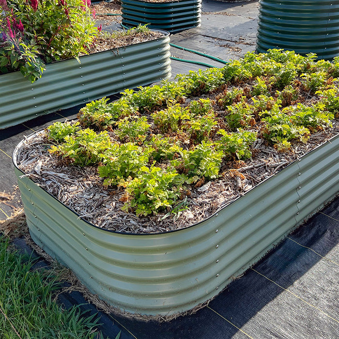 Vego Garden 17 Inch Tall 10 in 1 Modular Metal Raised Garden Bed Kit - Modern Gray