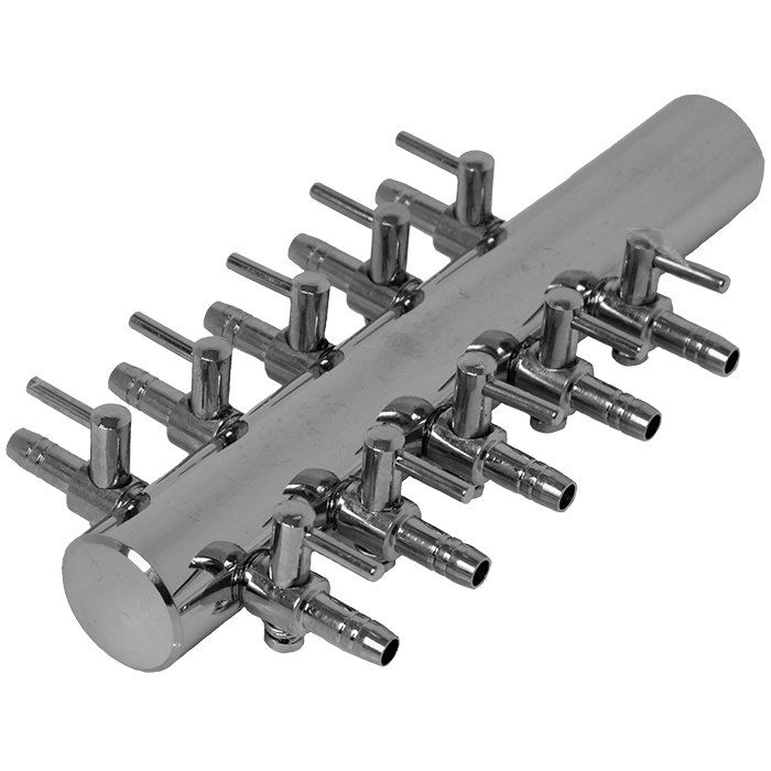Hailea Steel Manifold, 10 Valves