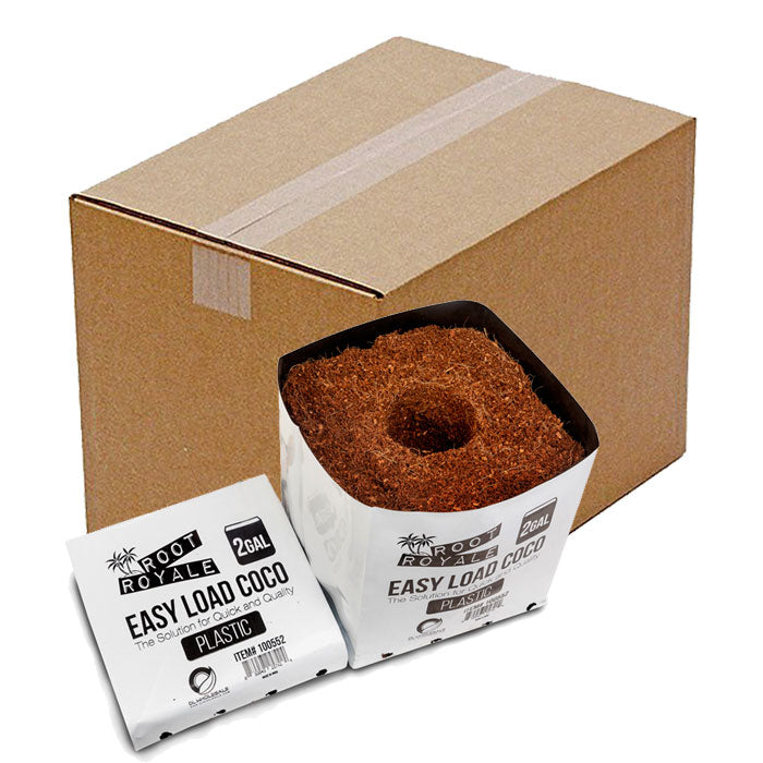 Root Royale Easy Load Coco Plastic Grow Bag, 2 Gallon - Case of 30