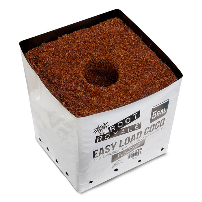 Root Royale Easy Load Coco Plastic Grow Bag, 5 Gallon
