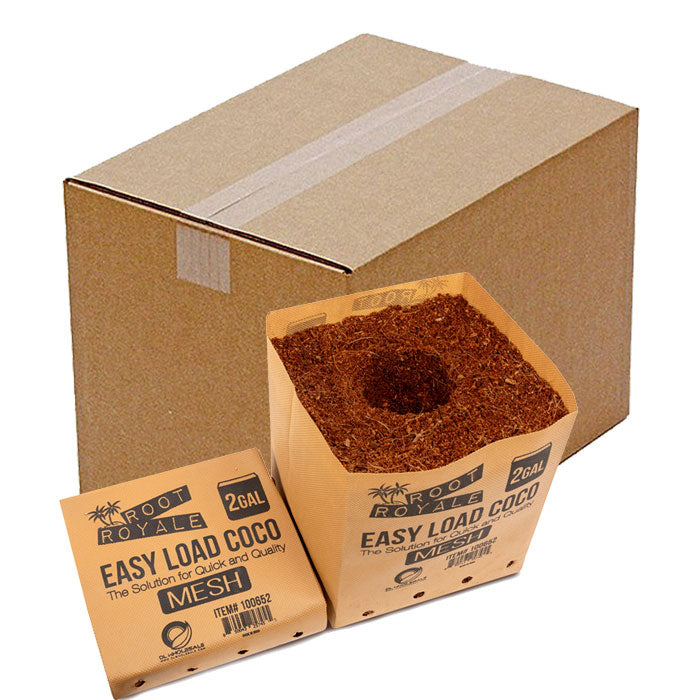 Root Royale Easy Load Coco Mesh Grow Bag, 2 Gallon - Case of 30