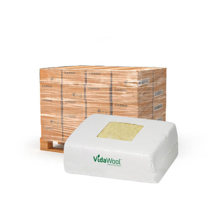 VidaWool Rockwool HC Slab with Hole, 4" (H) x 8" (W) x 9.5" (L) - Case of 18 - Pallet of 16 Cases (288 Total Slabs)