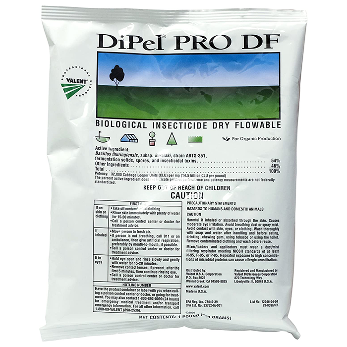Valent BioSciences DiPel Pro DF Organic Insecticide, 1 Pound