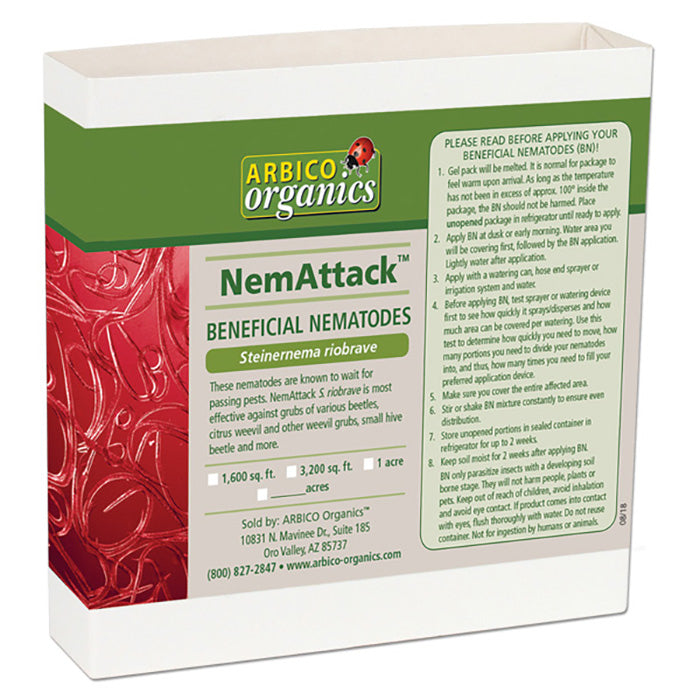 ARBICO Organics NemAttack Steinernema Riobrave (Sr) Beneficial Nematodes, Pack of 5 Million