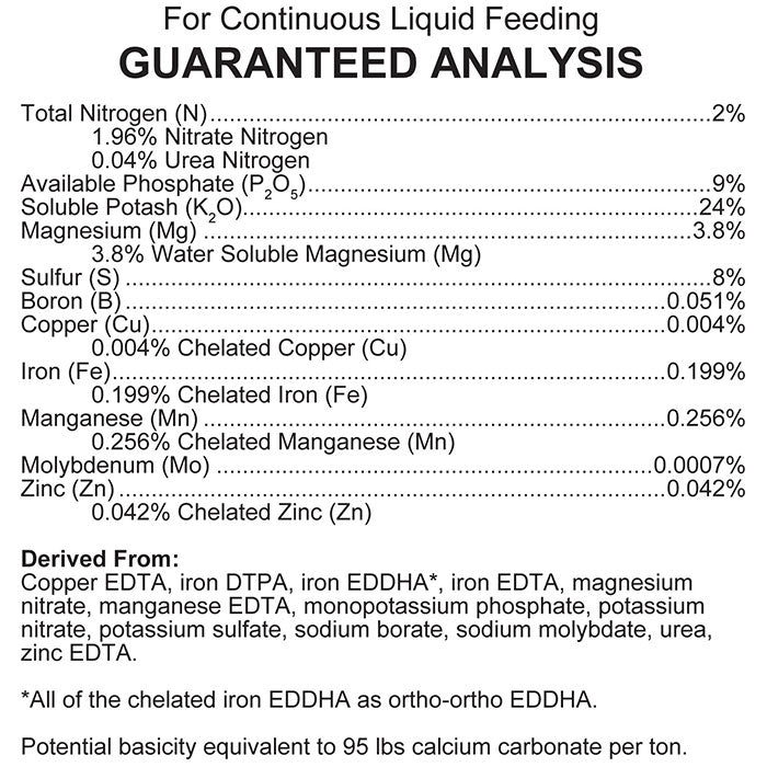 Advanced Nutrients Cultivator Series Grow 2-9-24, 25 lbs.