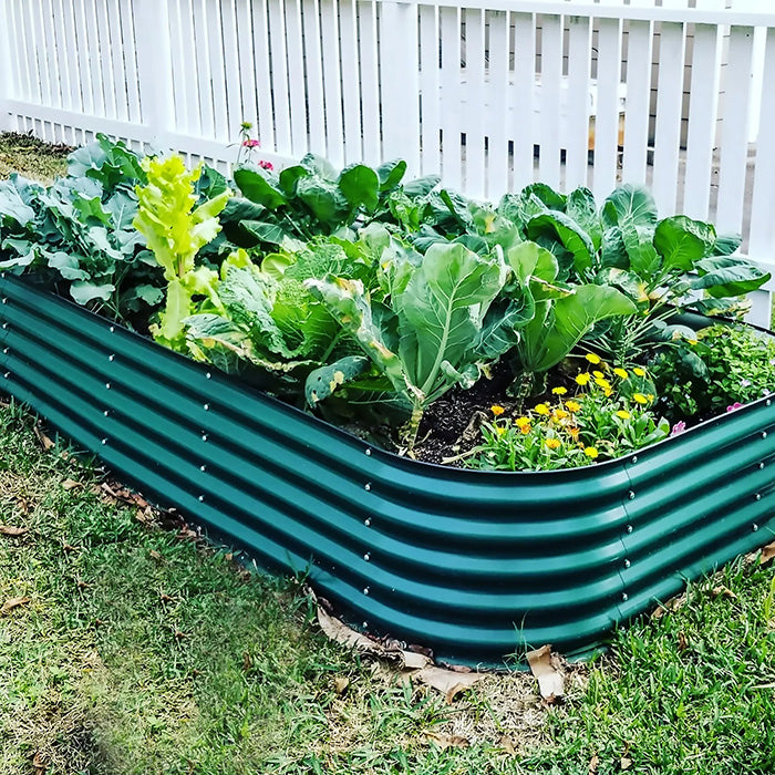 Vego Garden 17 Inch Tall 10 in 1 Modular Metal Raised Garden Bed Kit - Modern Gray