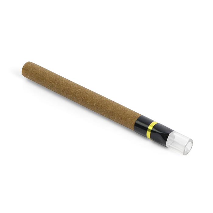 Custom Cones USA 109mm Pre-Rolled Tube Standard Brown Hemp Wrap with Cylinder Glass Tip - Pack of 200