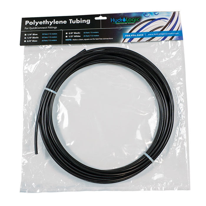 Hydro Logic Black Tubing, 1/4 Inch, 50 Feet (HL25031)