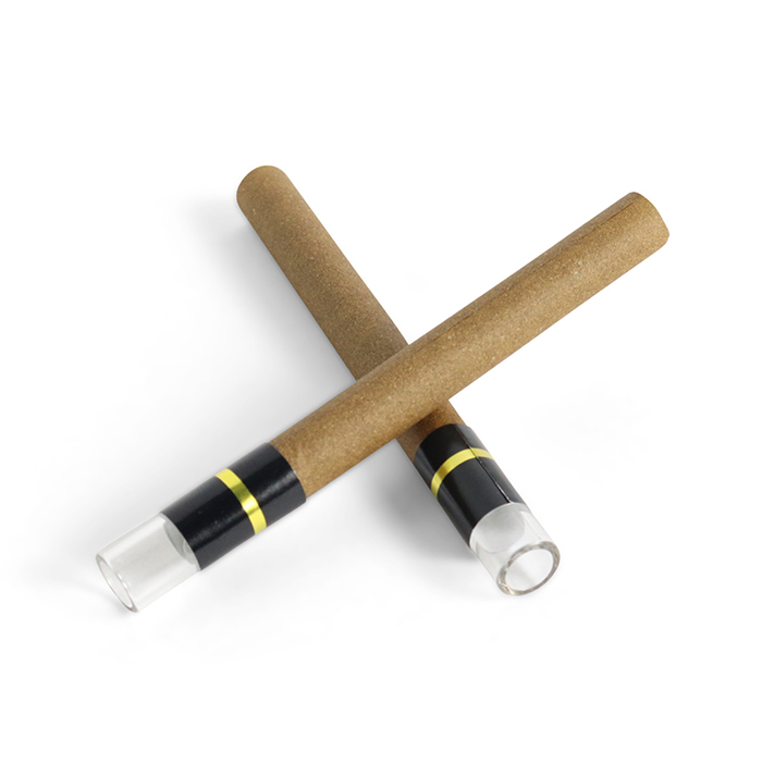 Custom Cones USA 109mm Pre-Rolled Tube Standard Brown Hemp Wrap with Cylinder Glass - Pack of 100