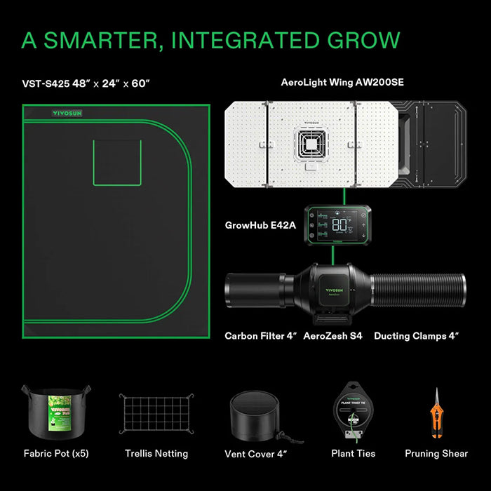 Vivosun GIY-SE 2' x 4' Smart LED Grow Tent Kit