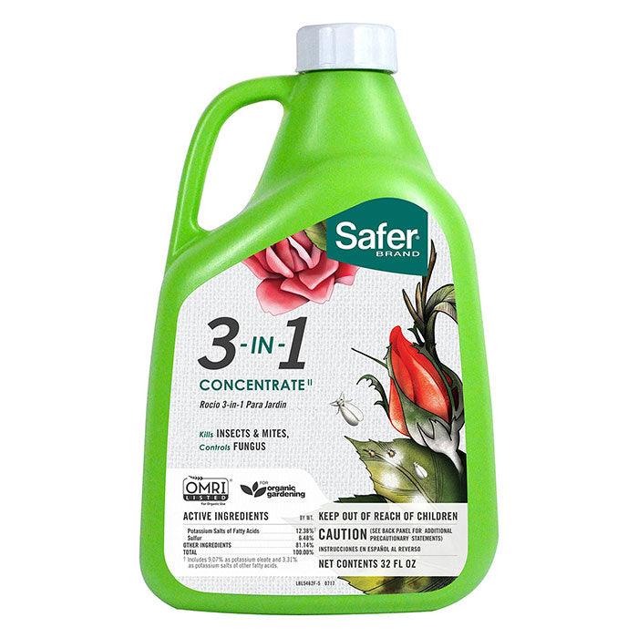 Safer Brand 3 in 1 Garden Spray Insecticide & Miticide Concentrate