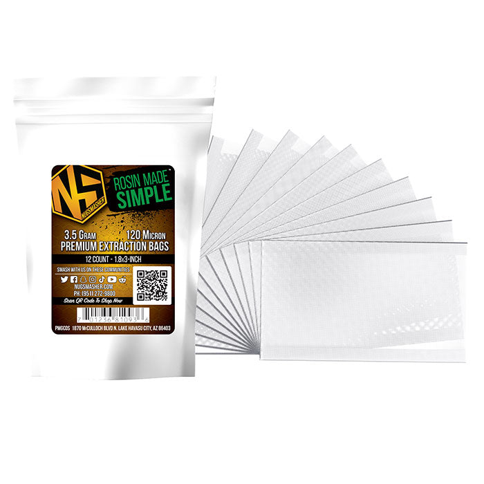 NugSmasher 3.5 Gram Premium Extraction Bags, 120 Micron, Pack of 12