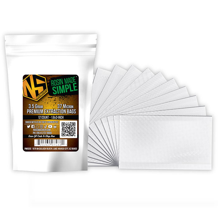 NugSmasher 3.5 Gram Premium Extraction Bags, 37 Micron, Pack of 12