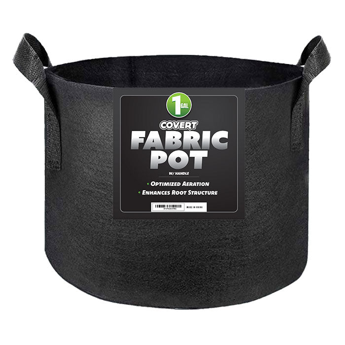 Covert Fabric Pot with Handle, 1 Gallon - Black
