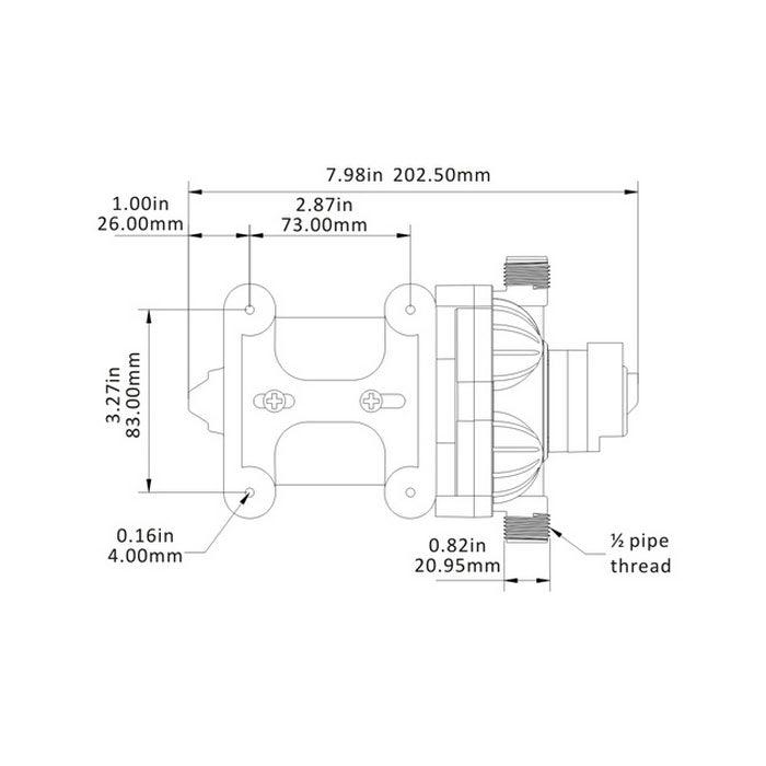 SEAFLO 33-Series Diaphragm Water Pump, 115VAC, 3.3 GPM