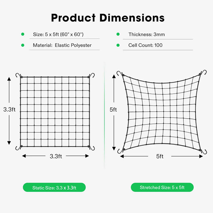 Vivosun Elastic Trellis Netting, 5' x 5'