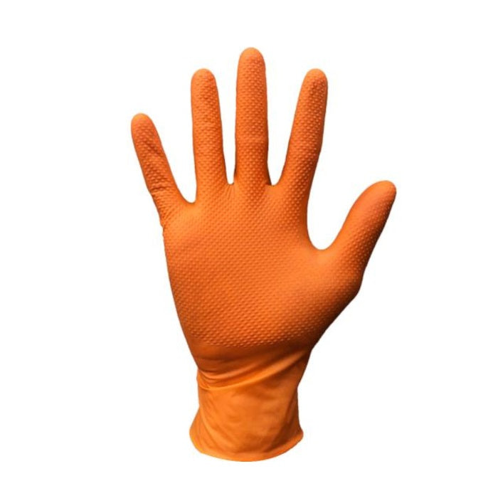 Grabber Orange Nitrile Gloves, Box of 100