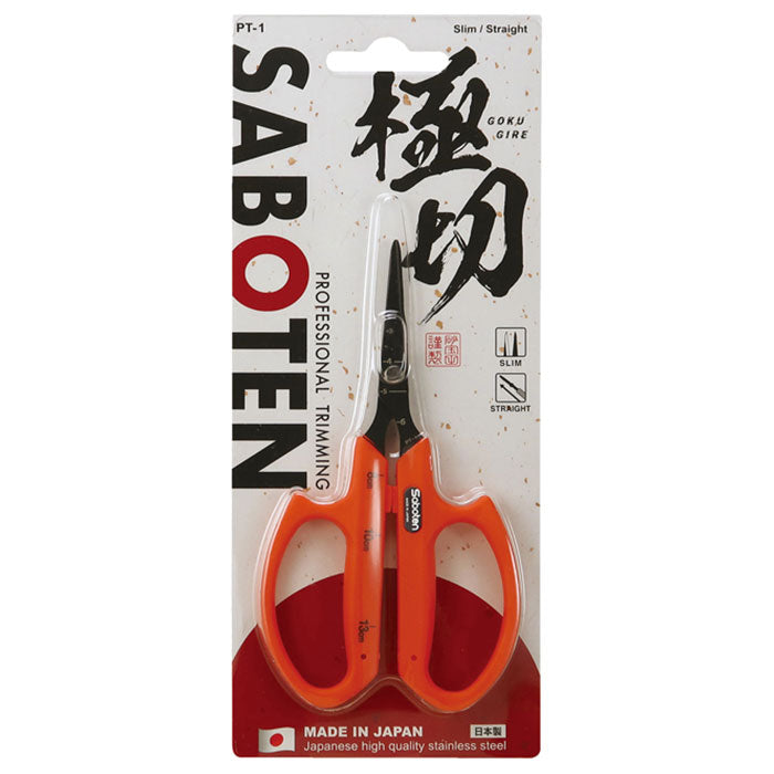 Saboten PT-1 Fluorine Coated Straight Blade Trimming Scissors, Orange