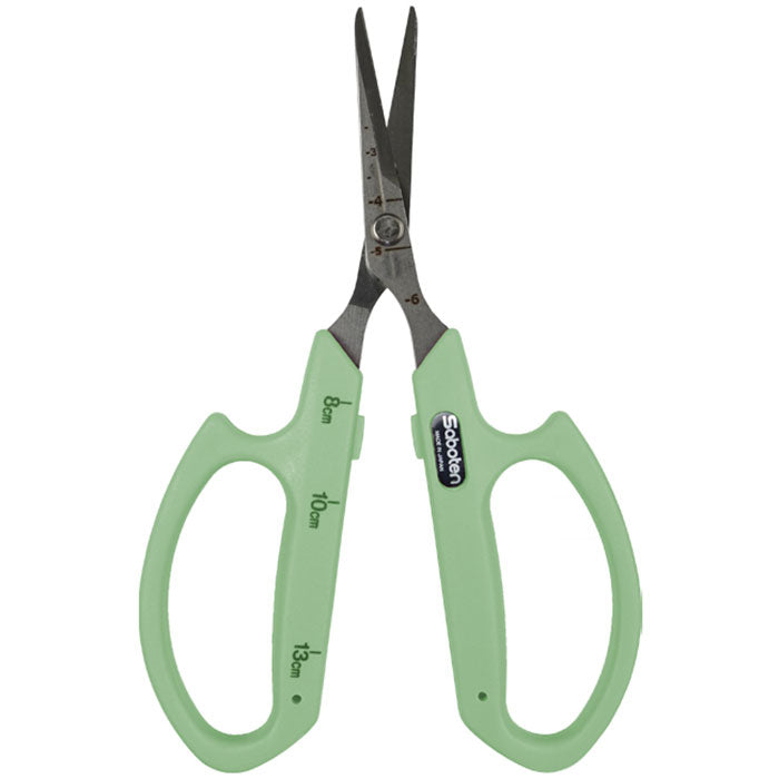Saboten PT-12 Stainless Steel Straight Blade Trimming Scissors, Green