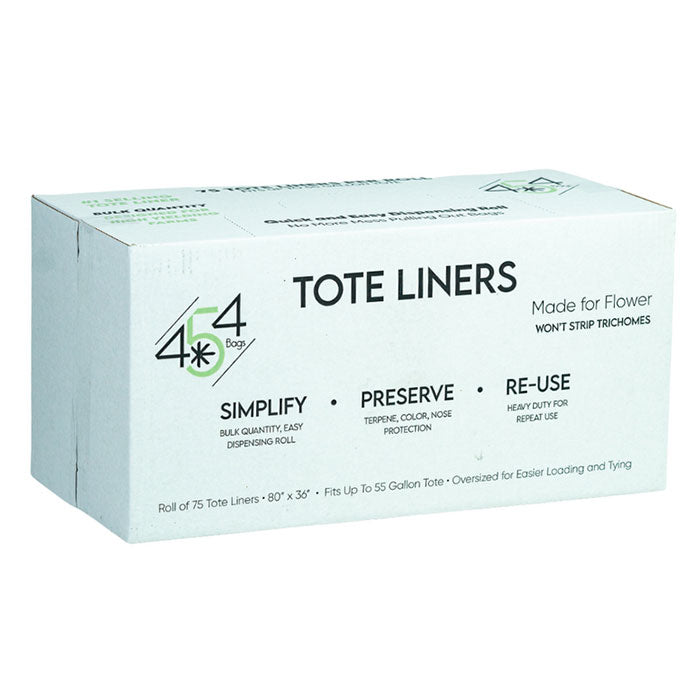 454 Bags Tote and Bin Liner, 55 Gallon 80 Inch x 36 Inch, Clear - Pack of 75