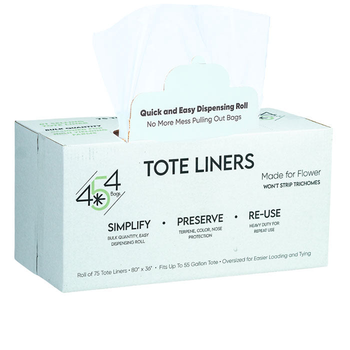 454 Bags Tote and Bin Liner, 55 Gallon 80 Inch x 36 Inch, Clear - Pack of 75