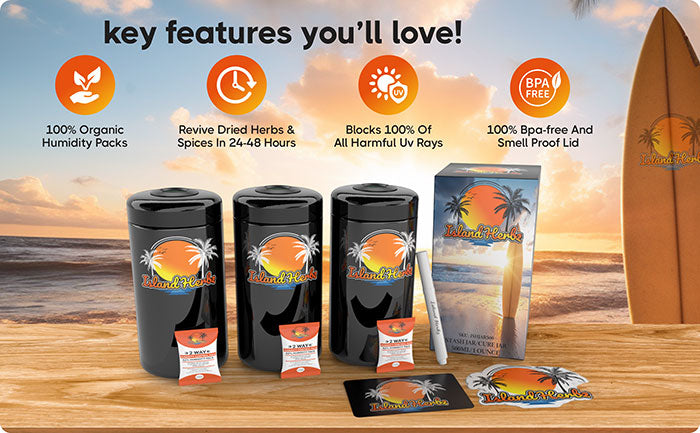 Island Herbz 1 oz. Premium Bio-Photonic Purple UV Glass Storage Jar, Pack of 5