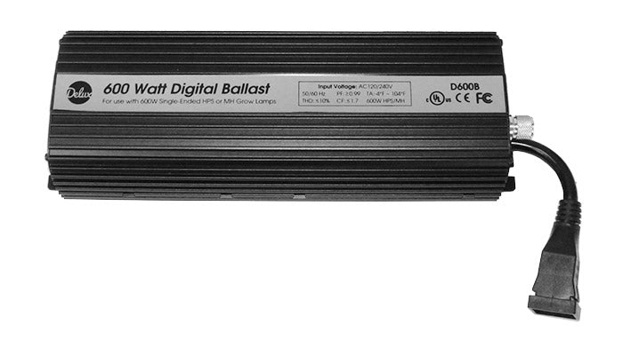Delux 600 Watt Dimmable Grow Light Ballast, 120/240 Volt