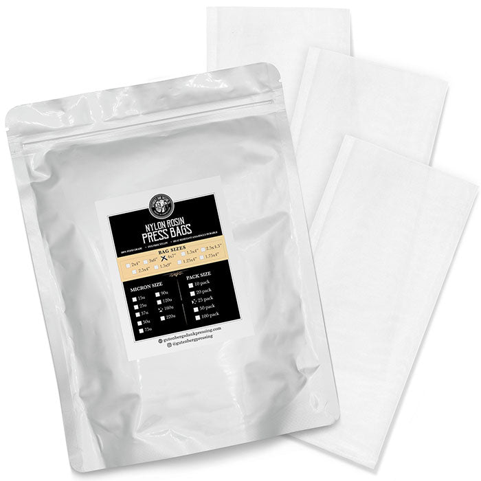 Gutenbergs Dank Pressing Co. 4" x 7" Rosin Bags, 160 Micron - Pack of 25