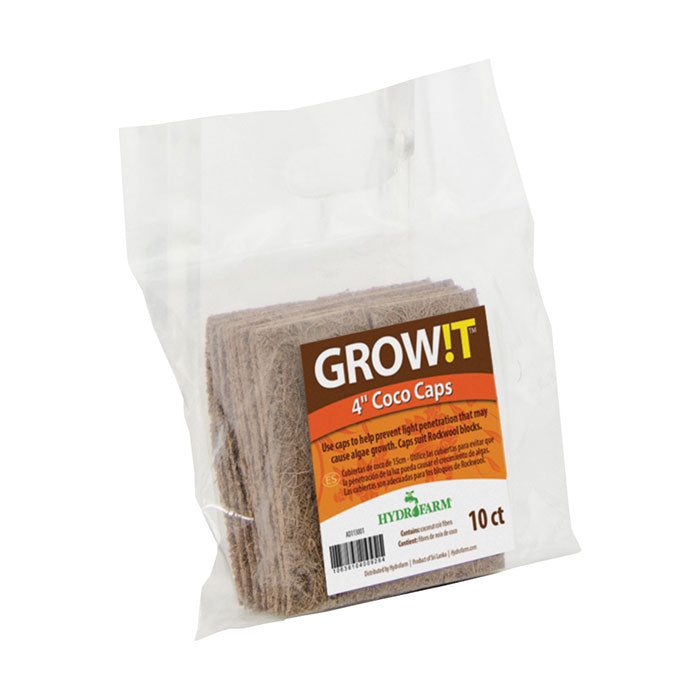 GROW!T Coco Caps, 4", Pack of 10
