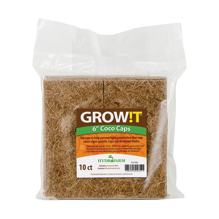 GROW!T Coco Caps, 6", Pack of 10