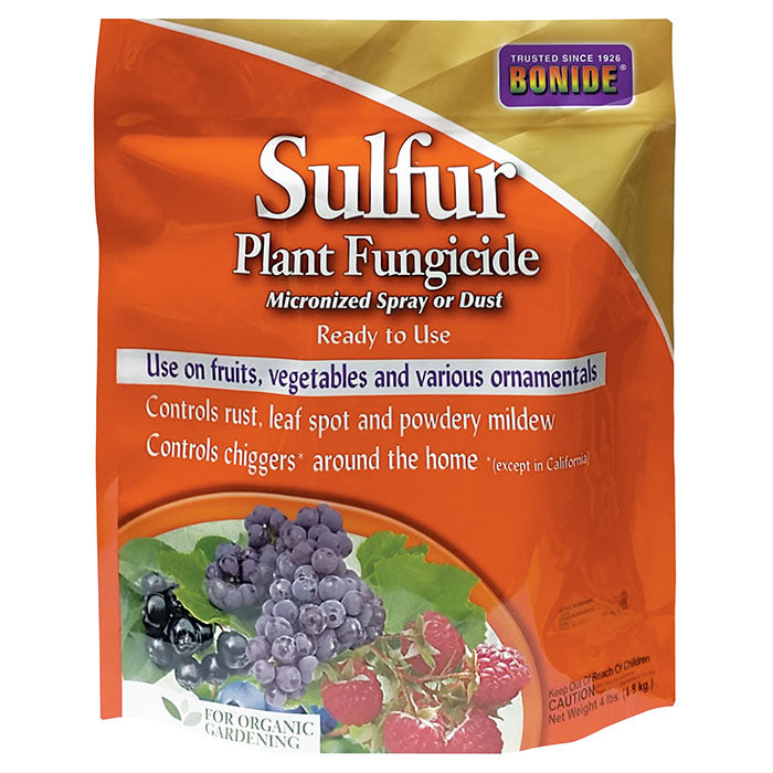 Bonide Sulfur Plant Fungicide Micronized Spray or Dust RTU, 4 lbs.