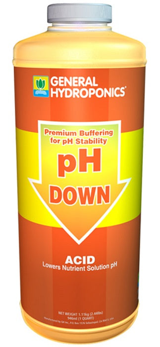General Hydroponics pH Down Liquid, 1 Quart