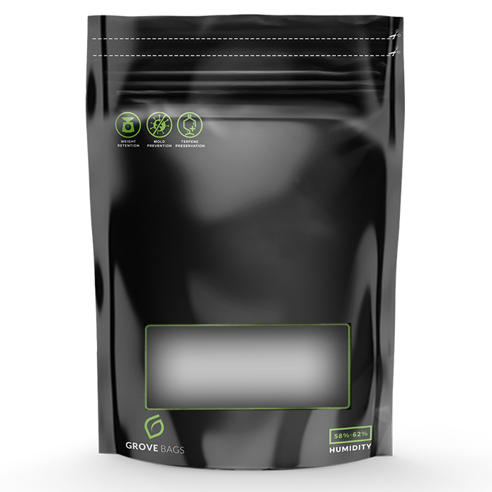 Grove Bags TerpLoc Storage Bags with Window Pouch, Black & Clear - 1/4 lb.