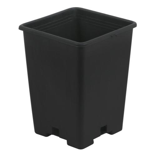 Gro Pro Black Plastic Square Pot, 5 x 5 x 7 in