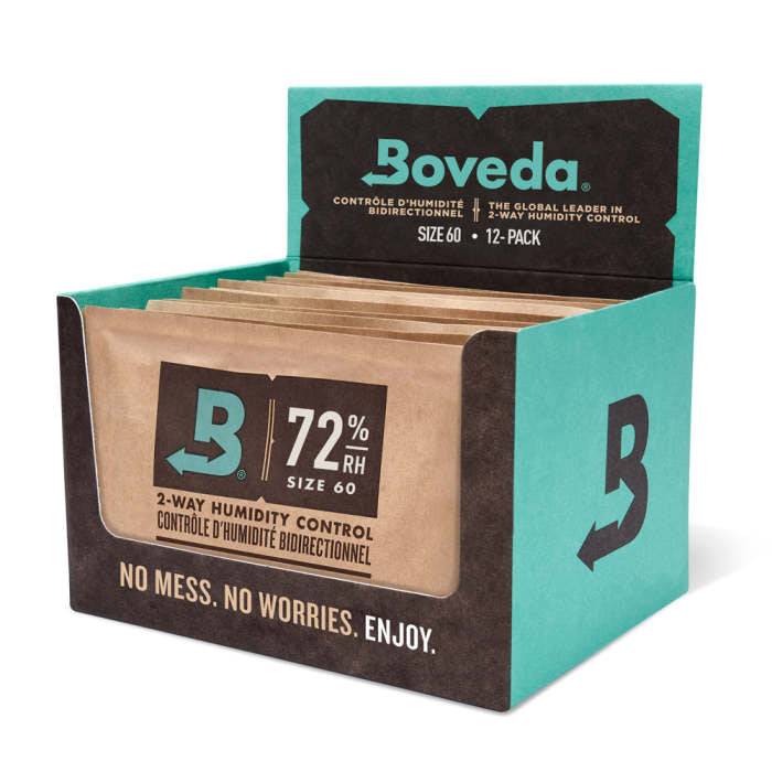 Boveda 2-Way Humidity Control Packs, 72% - 60 Grams, Pack of 12