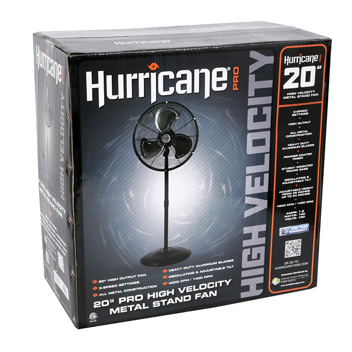 Hurricane Pro High Velocity Oscillating Metal Stand Fan 20 in