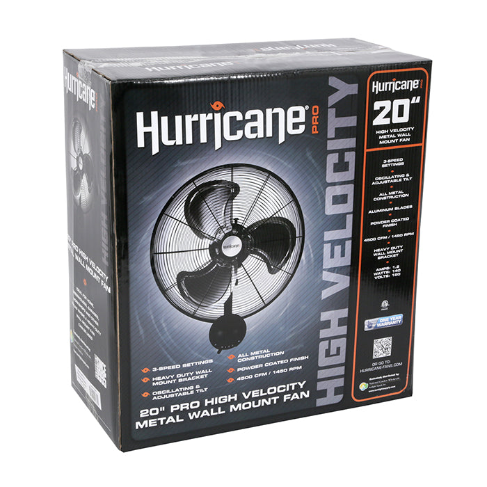 Hurricane Pro High Velocity 20" Metal Wall Mount Fan