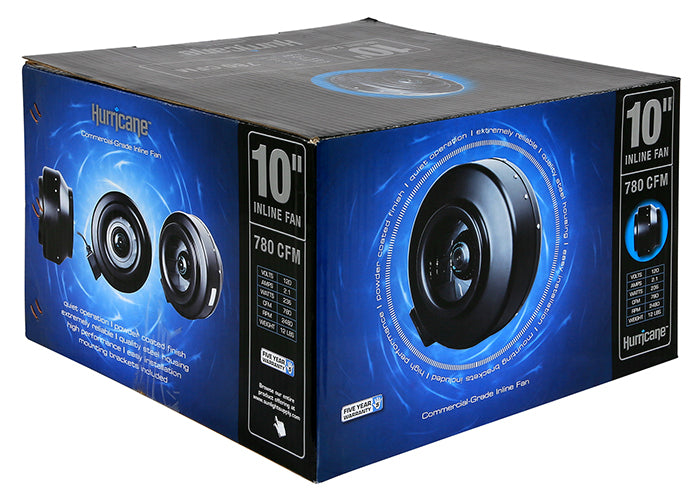 Hurricane 10" Inline Fan, 780 CFM