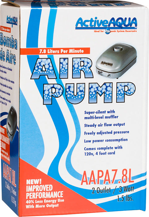 Active Aqua Air Pump with 2 outlets - 7.8 lt per minute