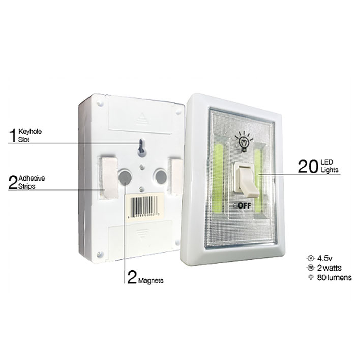 DL Wholesale GreenBrite LED Cordless Light Switch - Pack of 12