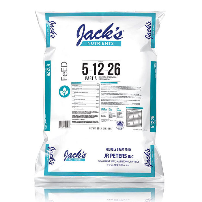 Jacks Professional Nutrients Part A 5-12-26 Water Soluble Fertilizer, 25 lbs.