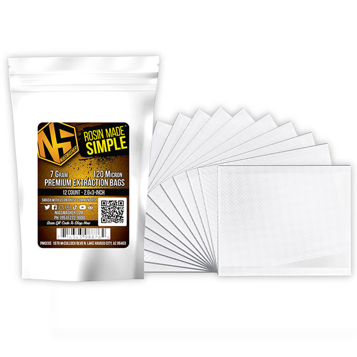 NugSmasher 7 Gram Premium Extraction Bags, 120 Micron, Pack of 12