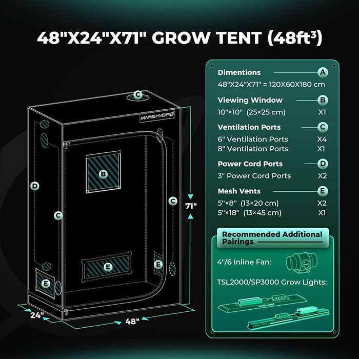 Mars Hydro 2' x 4' SP 3000 LED Grow Tent Kit