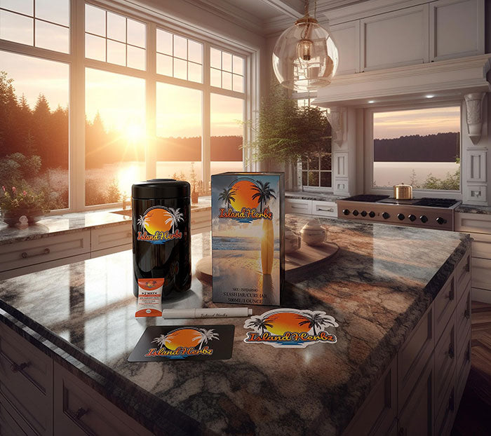 Island Herbz 1 oz. Premium Bio-Photonic Purple UV Glass Storage Jar, Single Pack