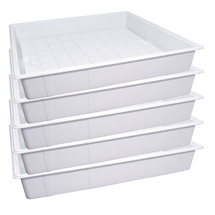 Active Aqua Premium Flood Table, White, 4' x 4', Pack of 5