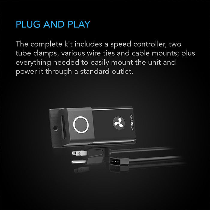 AC Infinity AIRLIFT S16 Shutter Exhaust Ventilation Fan with Speed Controller, 16"