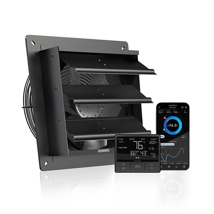 AC Infinity AIRLIFT T Series Smart Shutter Exhaust Ventilation Fan with Temperature Humidity Controller